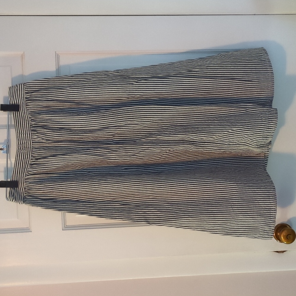 Madewell Palisade Midi Striped Button-Front Skirt Size 4 - Picture 6 of 6